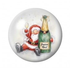 Cabochon en Verre Illustré Noël 12 à 25mm pour la création de bijoux fantaisie - DIY