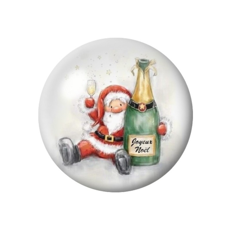 Cabochon en Verre Illustré Noël 12 à 25mm
