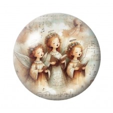 Cabochon en Verre Illustré Noël 12 à 25mm pour la création de bijoux fantaisie - DIY