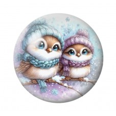 Cabochon en Verre Illustré Noël 12 à 25mm pour la création de bijoux fantaisie - DIY