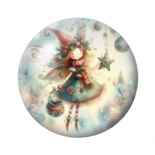 Cabochon en Verre Illustré Noël 12 à 25mm pour la création de bijoux fantaisie - DIY