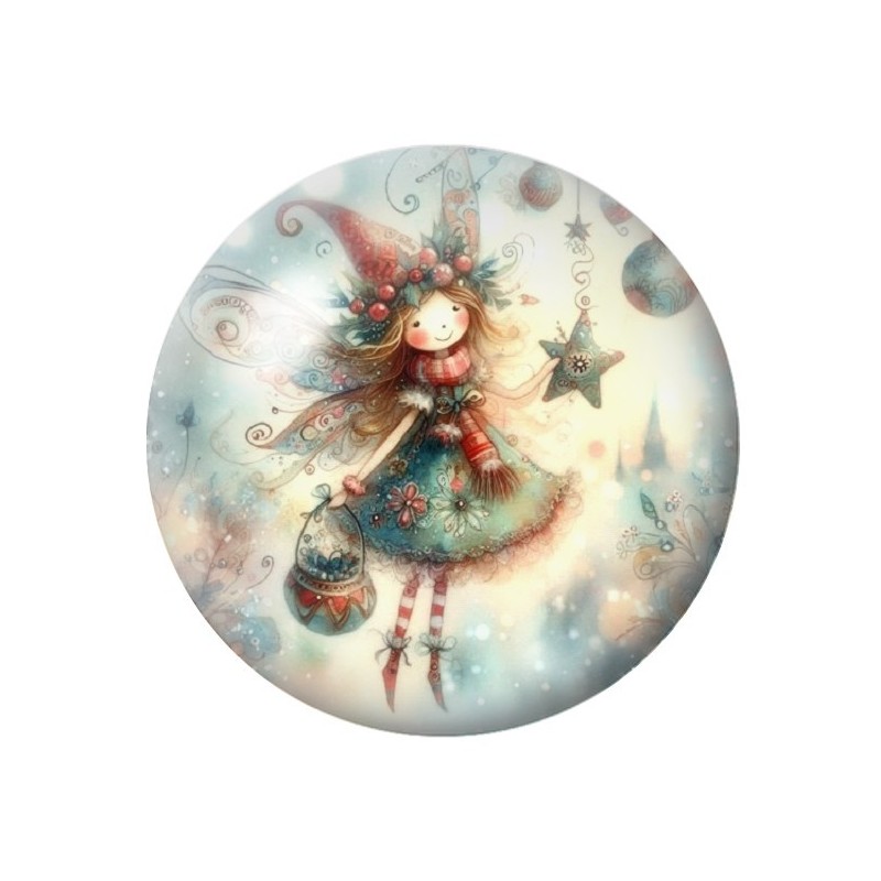 Cabochon en Verre Illustré Noël 12 à 25mm