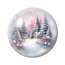 Cabochon en Verre Illustré Noël 12 à 25mm pour la création de bijoux fantaisie - DIY