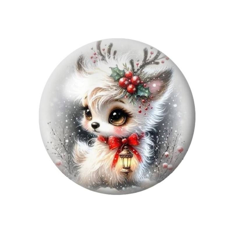 Cabochon en Verre Illustré Noël 12 à 25mm