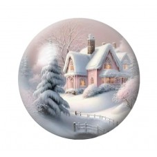 Cabochon en Verre Illustré Noël 12 à 25mm pour la création de bijoux fantaisie - DIY