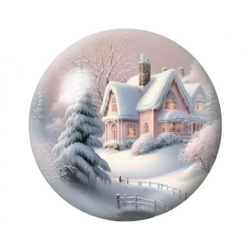 Cabochon en Verre Illustré Noël 12 à 25mm