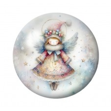 Cabochon en Verre Illustré Noël 12 à 25mm pour la création de bijoux fantaisie - DIY