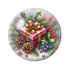 Cabochon en Verre Illustré Noël 12 à 25mm pour la création de bijoux fantaisie - DIY