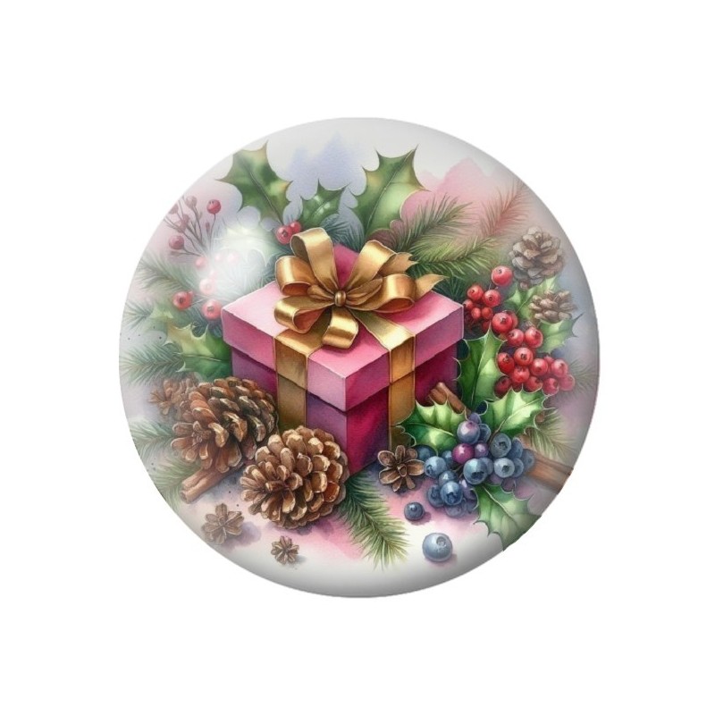 Cabochon en Verre Illustré Noël 12 à 25mm