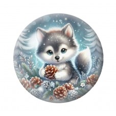 Cabochon en Verre Illustré Noël 12 à 25mm pour la création de bijoux fantaisie - DIY