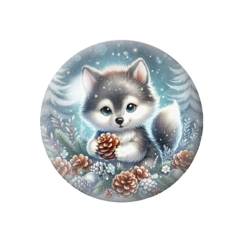 Cabochon en Verre Illustré Noël 12 à 25mm