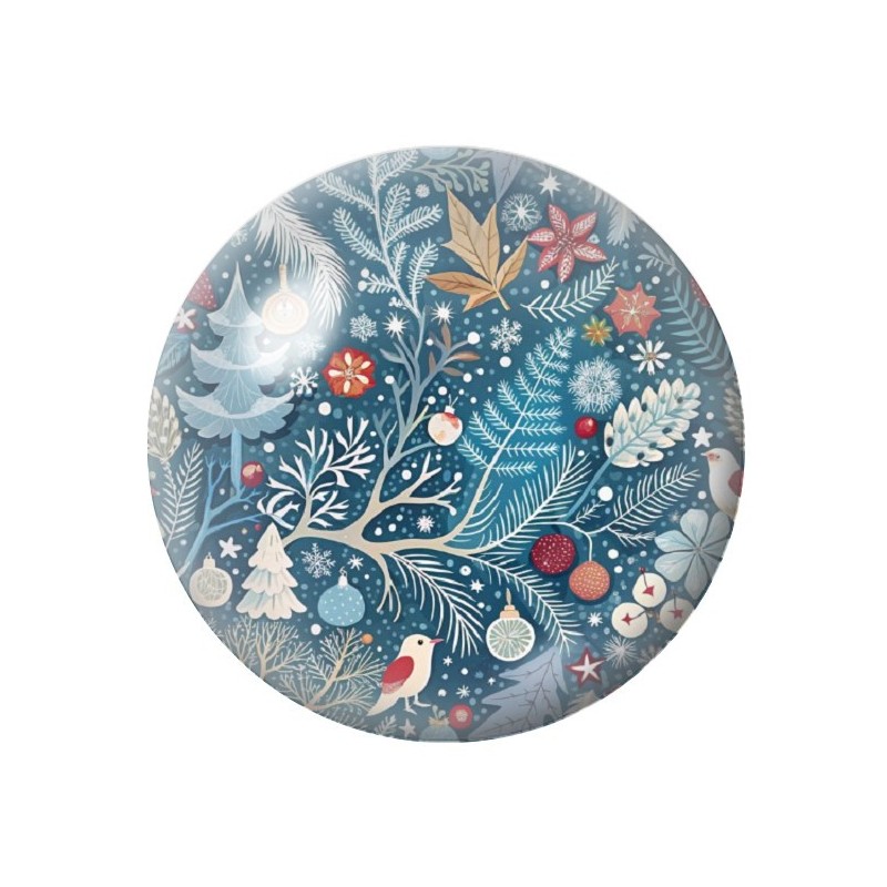 Cabochon en Verre Illustré Noël 12 à 25mm