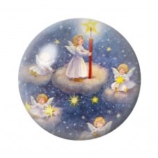 Cabochon en Verre Illustré Noël 12 à 25mm pour la création de bijoux fantaisie - DIY