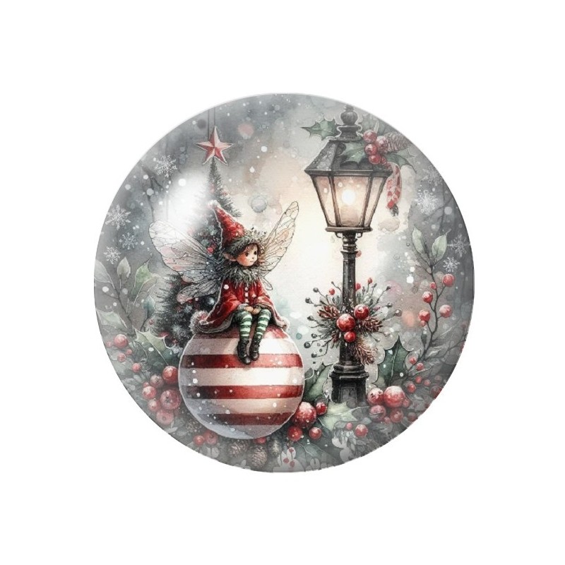 Cabochon en Verre Illustré Noël 12 à 25mm