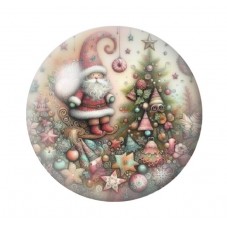Cabochon en Verre Illustré Noël 12 à 25mm pour la création de bijoux fantaisie - DIY
