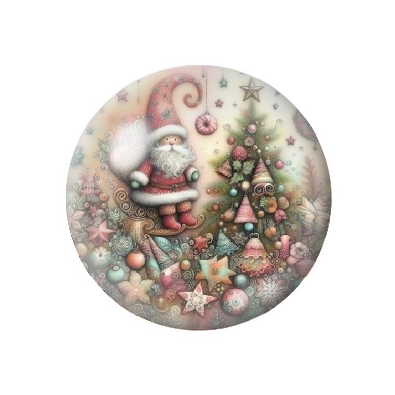 Cabochon en Verre Illustré Noël 12 à 25mm