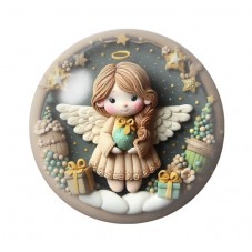 Cabochon en Verre Illustré Noël 12 à 25mm pour la création de bijoux fantaisie - DIY