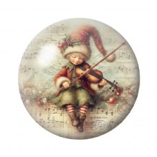 Cabochon en Verre Illustré Noël 12 à 25mm pour la création de bijoux fantaisie - DIY