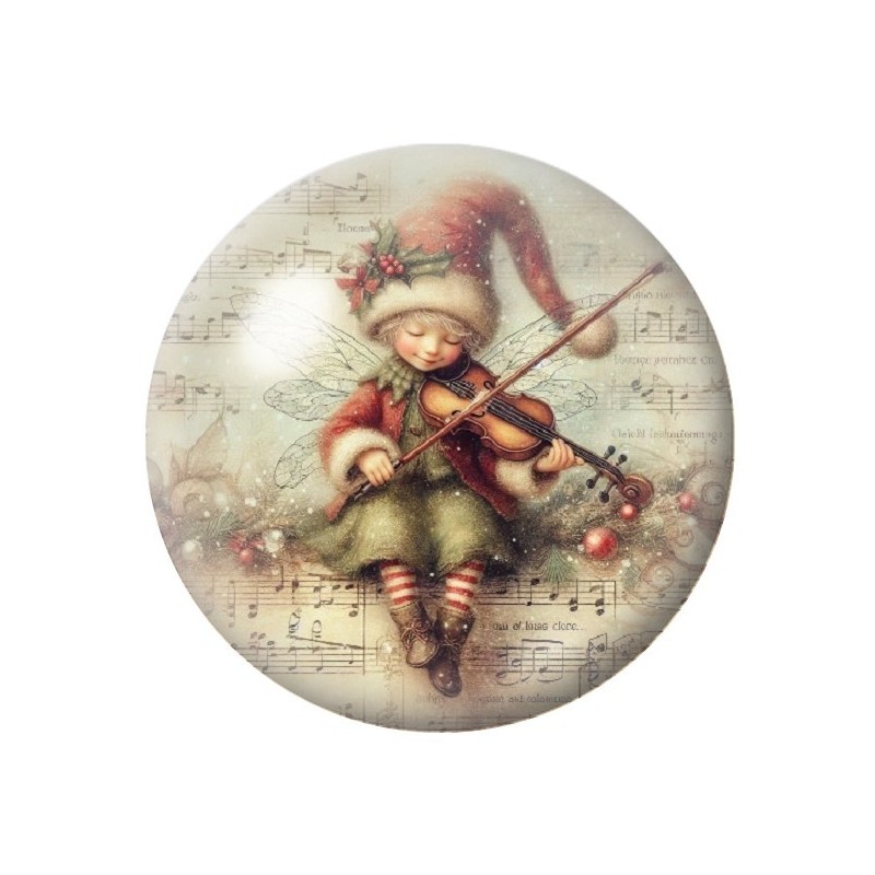 Cabochon en Verre Illustré Noël 12 à 25mm