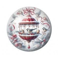 Cabochon en Verre Illustré Noël 12 à 25mm pour la création de bijoux fantaisie - DIY