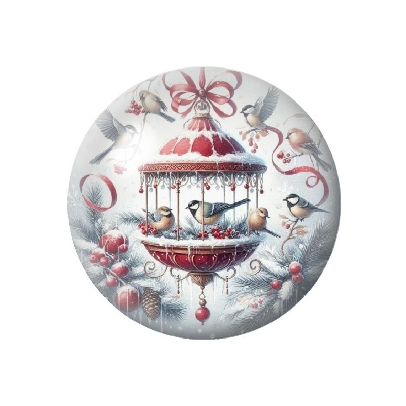 Cabochon en Verre Illustré Noël 12 à 25mm
