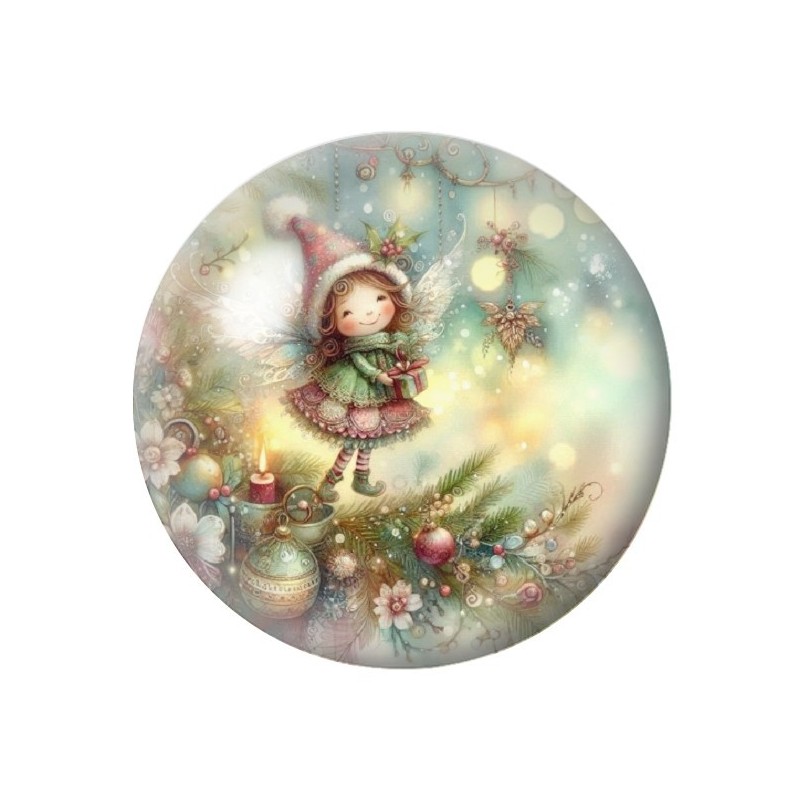 Cabochon en Verre Illustré Noël 12 à 25mm