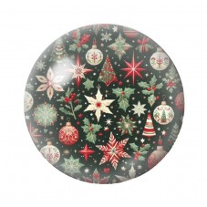 Cabochon en Verre Illustré Noël 12 à 25mm pour la création de bijoux fantaisie - DIY