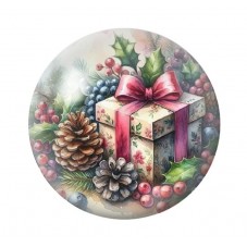 Cabochon en Verre Illustré Noël 12 à 25mm pour la création de bijoux fantaisie - DIY