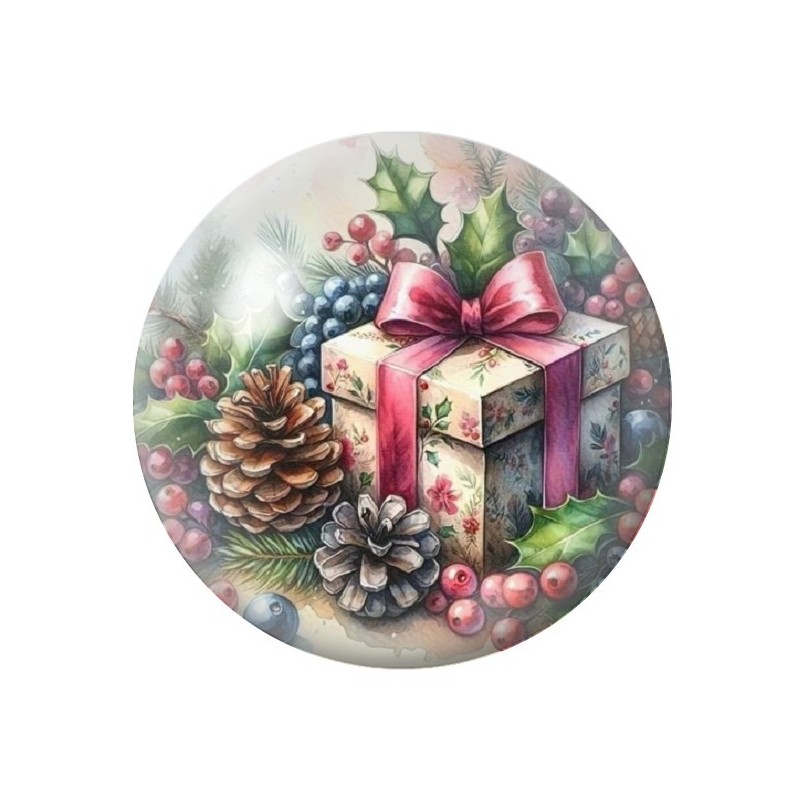 Cabochon en Verre Illustré Noël 12 à 25mm