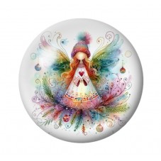 Cabochon en Verre Illustré Noël 12 à 25mm pour la création de bijoux fantaisie - DIY