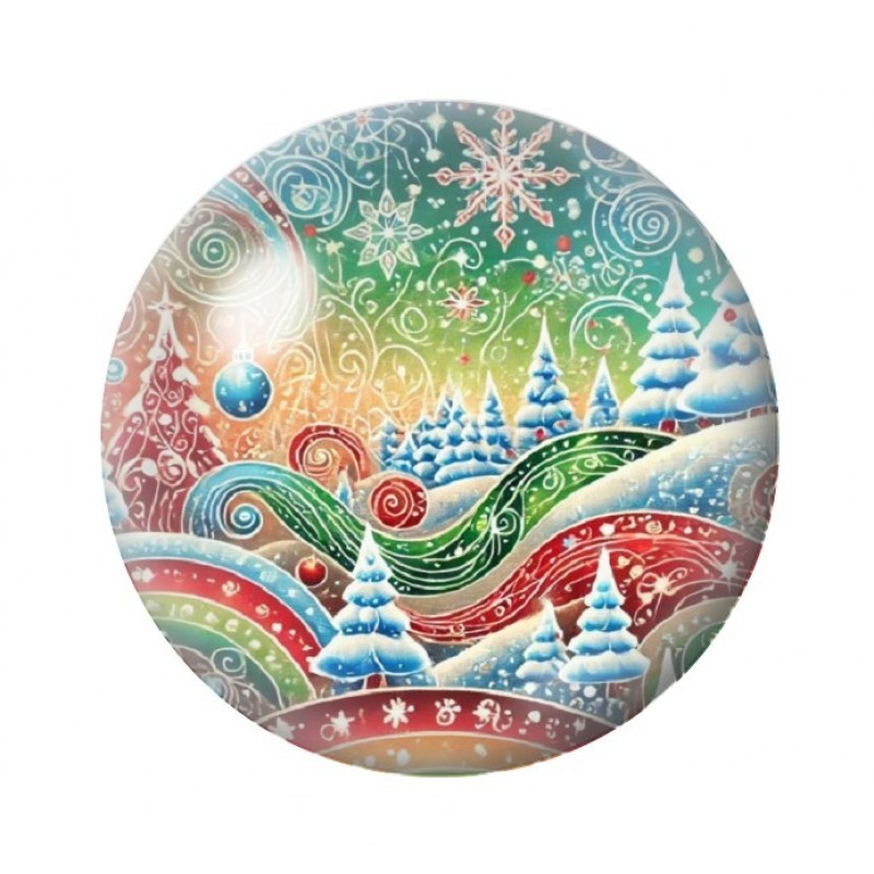 Cabochon en Verre Illustré Noël 12 à 25mm