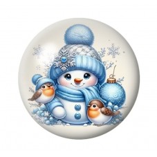 Cabochon en Verre Illustré Noël 12 à 25mm pour la création de bijoux fantaisie - DIY