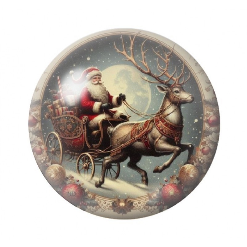 Cabochon en Verre Illustré Noël 12 à 25mm