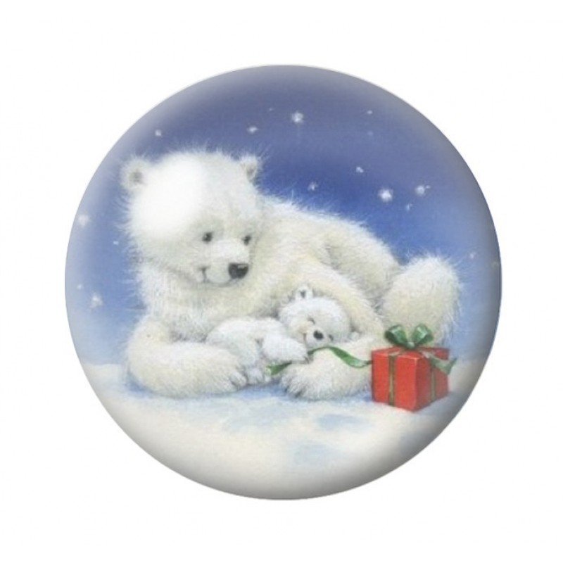 Cabochon en Verre Illustré Noël 12 à 25mm