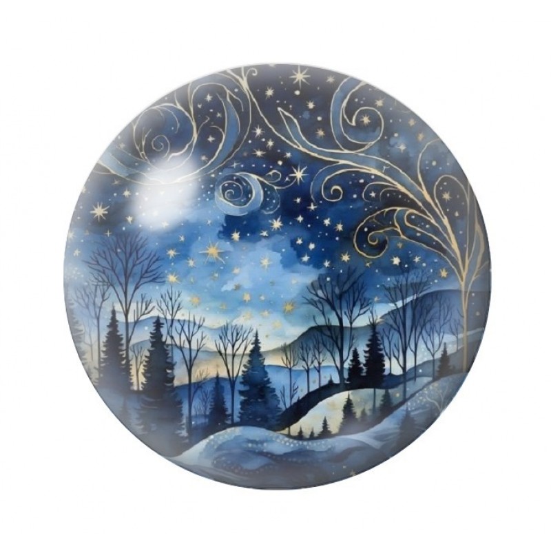 Cabochon en Verre Illustré Noël 12 à 25mm