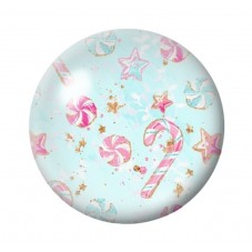 Cabochon en Verre Illustré Noël 12 à 25mm pour la création de bijoux fantaisie - DIY