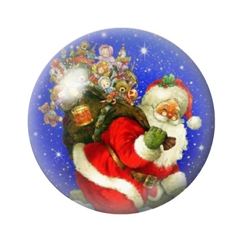 Cabochon en Verre Illustré Noël 12 à 25mm