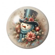 Cabochon en Verre Illustré Noël 12 à 25mm pour la création de bijoux fantaisie - DIY