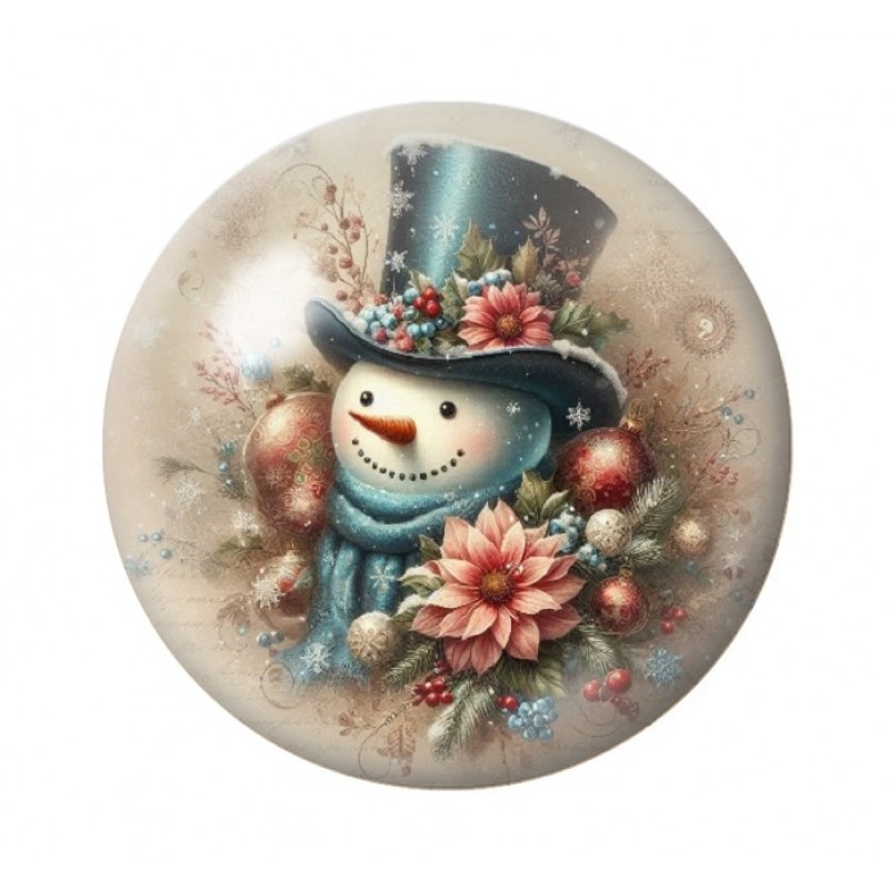 Cabochon en Verre Illustré Noël 12 à 25mm