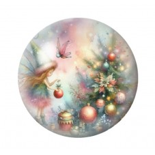 Cabochon en Verre Illustré Noël 12 à 25mm pour la création de bijoux fantaisie - DIY