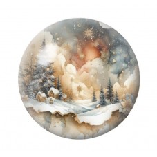 Cabochon en Verre Illustré Noël 12 à 25mm pour la création de bijoux fantaisie - DIY