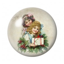 Cabochon en Verre Illustré Noël 12 à 25mm pour la création de bijoux fantaisie - DIY