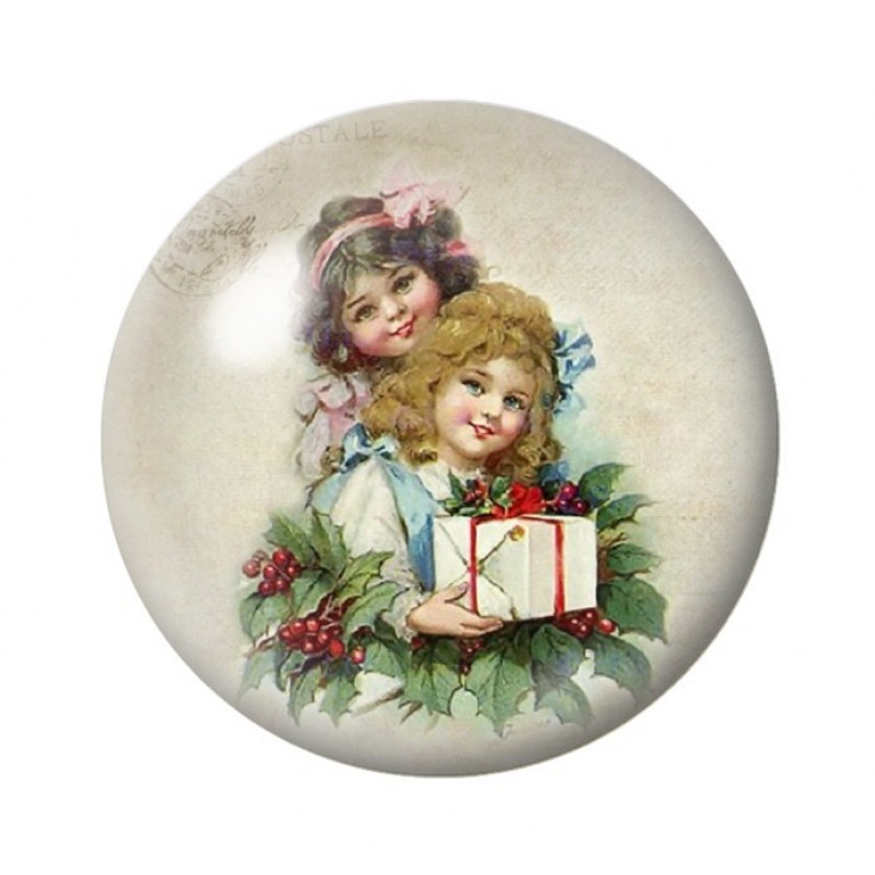 Cabochon en Verre Illustré Noël 12 à 25mm