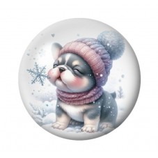 Cabochon en Verre Illustré Noël 12 à 25mm pour la création de bijoux fantaisie - DIY