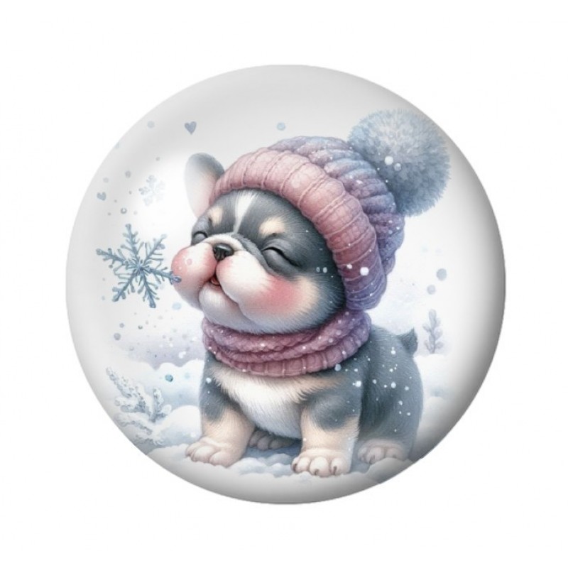 Cabochon en Verre Illustré Noël 12 à 25mm