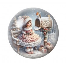 Cabochon en Verre Illustré Noël 12 à 25mm pour la création de bijoux fantaisie - DIY