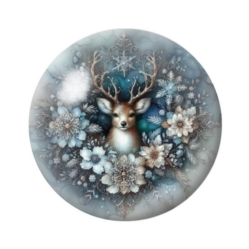 Cabochon en Verre Illustré Noël 12 à 25mm