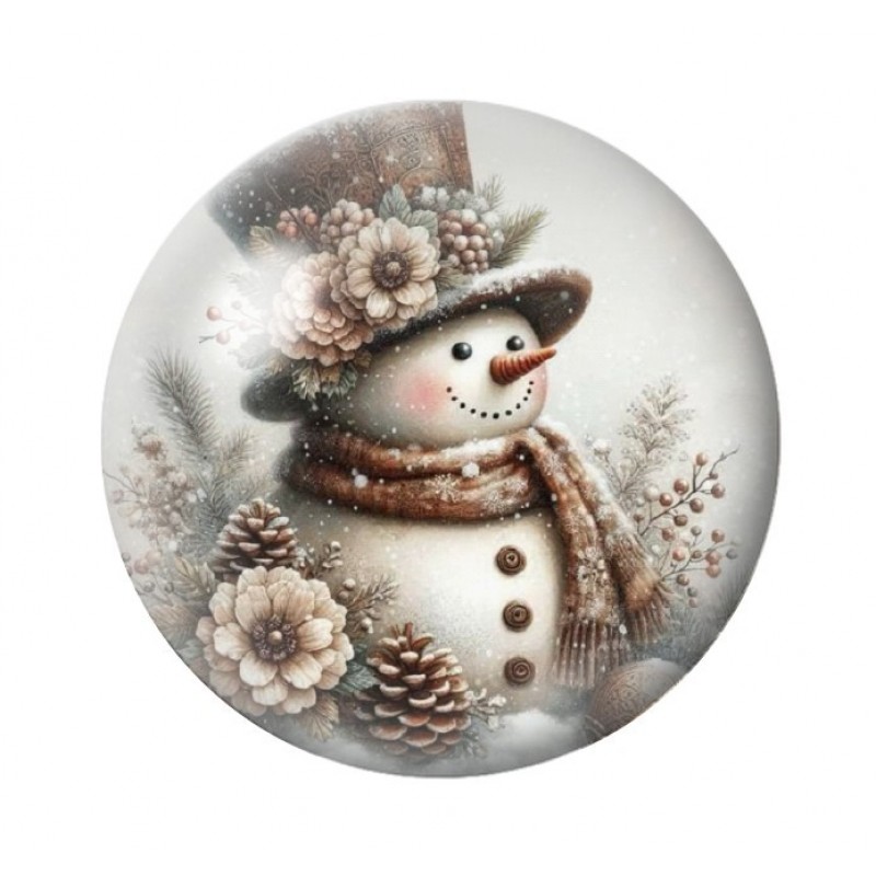 Cabochon en Verre Illustré Noël 12 à 25mm