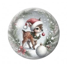 Cabochon en Verre Illustré Noël 12 à 25mm pour la création de bijoux fantaisie - DIY