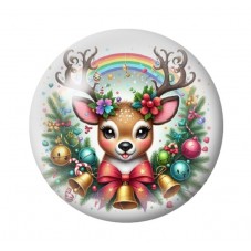 Cabochon en Verre Illustré Noël 12 à 25mm pour la création de bijoux fantaisie - DIY